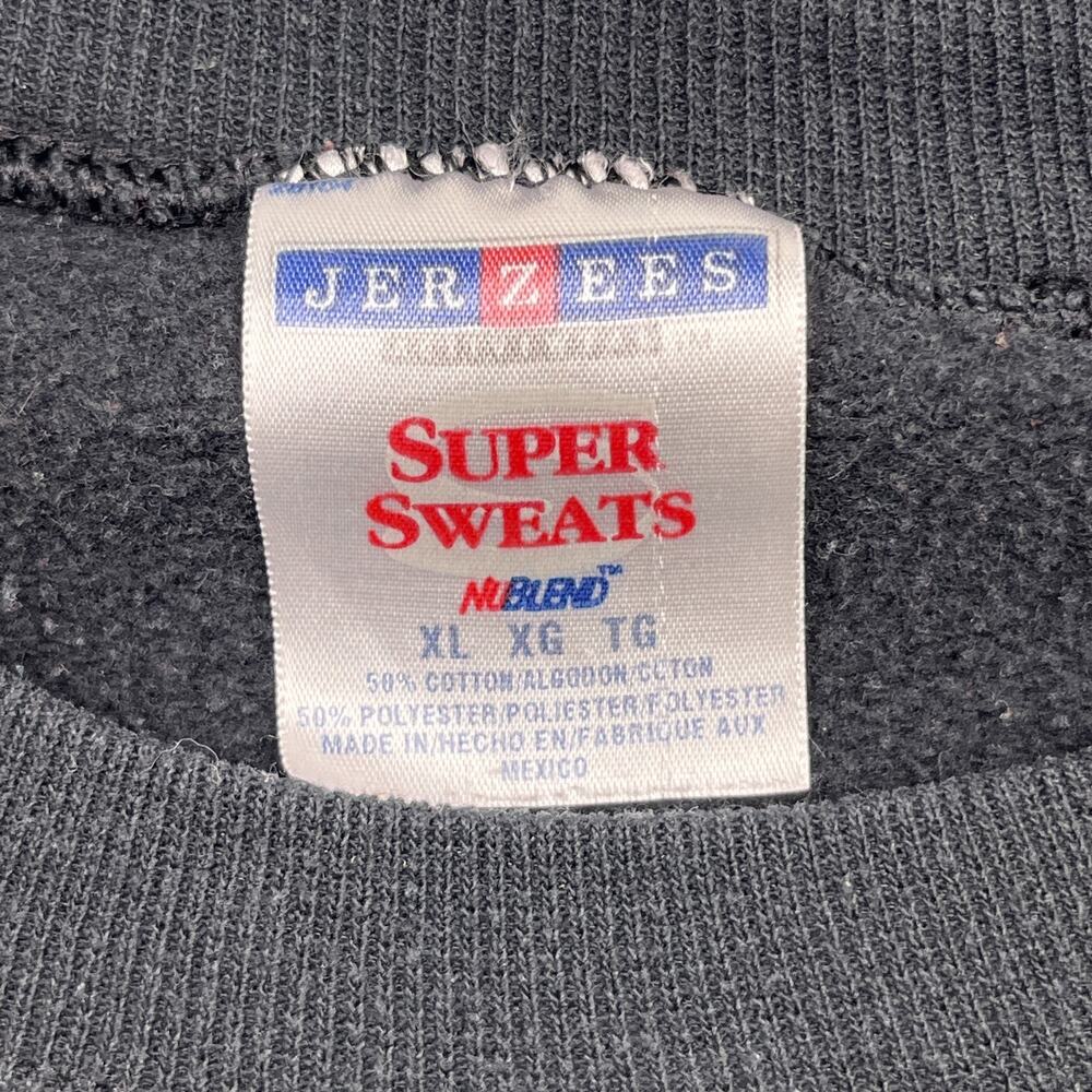 vintage jerzees super sweats blank sweatshirt mens xl black fleece nublend - Picture 4 of 10